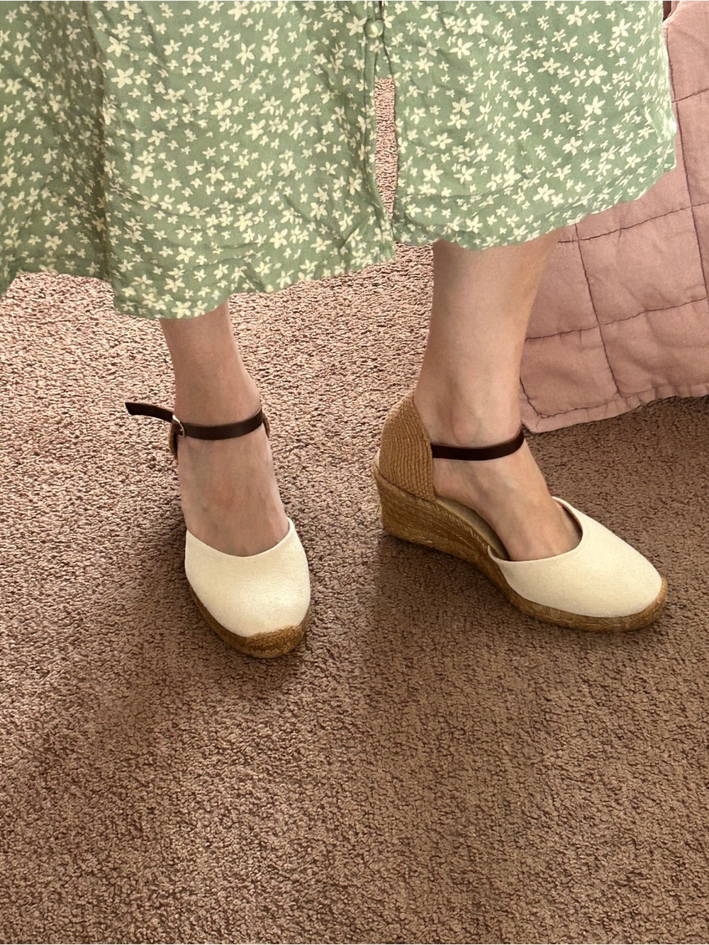 Sezane Canvas Espadrille Wedge Sandals - Cream and Tan - Picture 13 of 13
